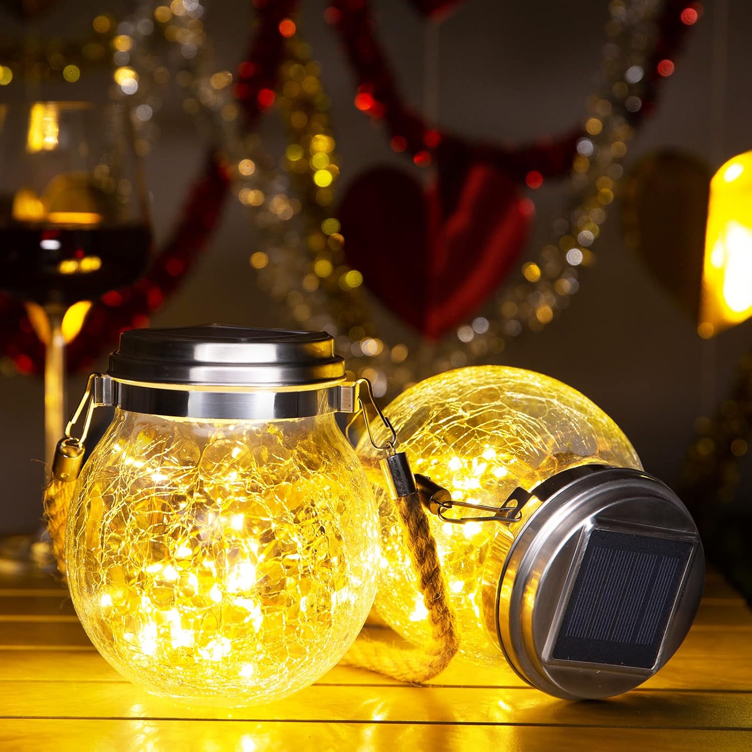 ROSHWEY Solar Lanterns Outdoor Waterproof for Garden Decor