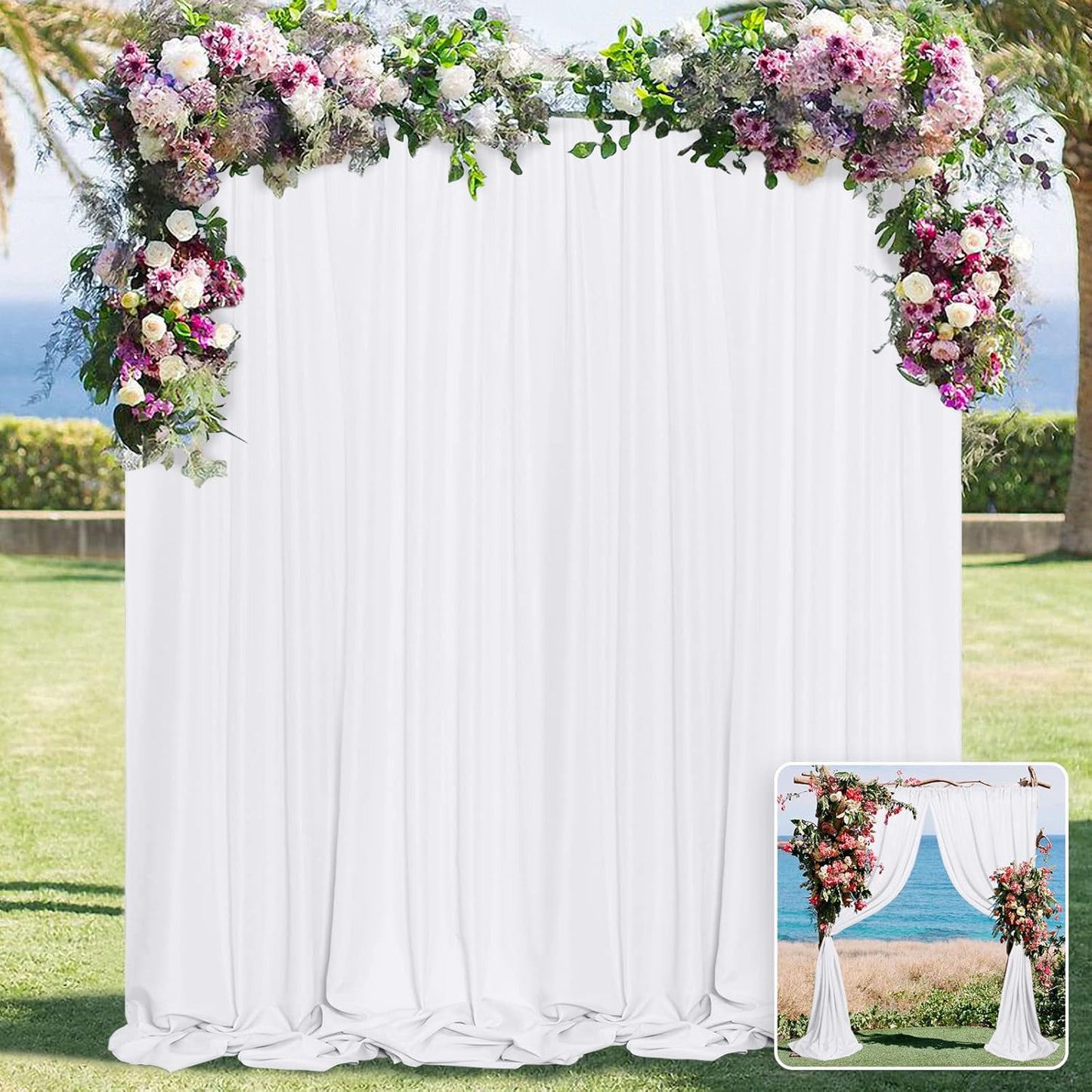 White Wedding Backdrop - Elegant Privacy Curtains by MYSKY HOME