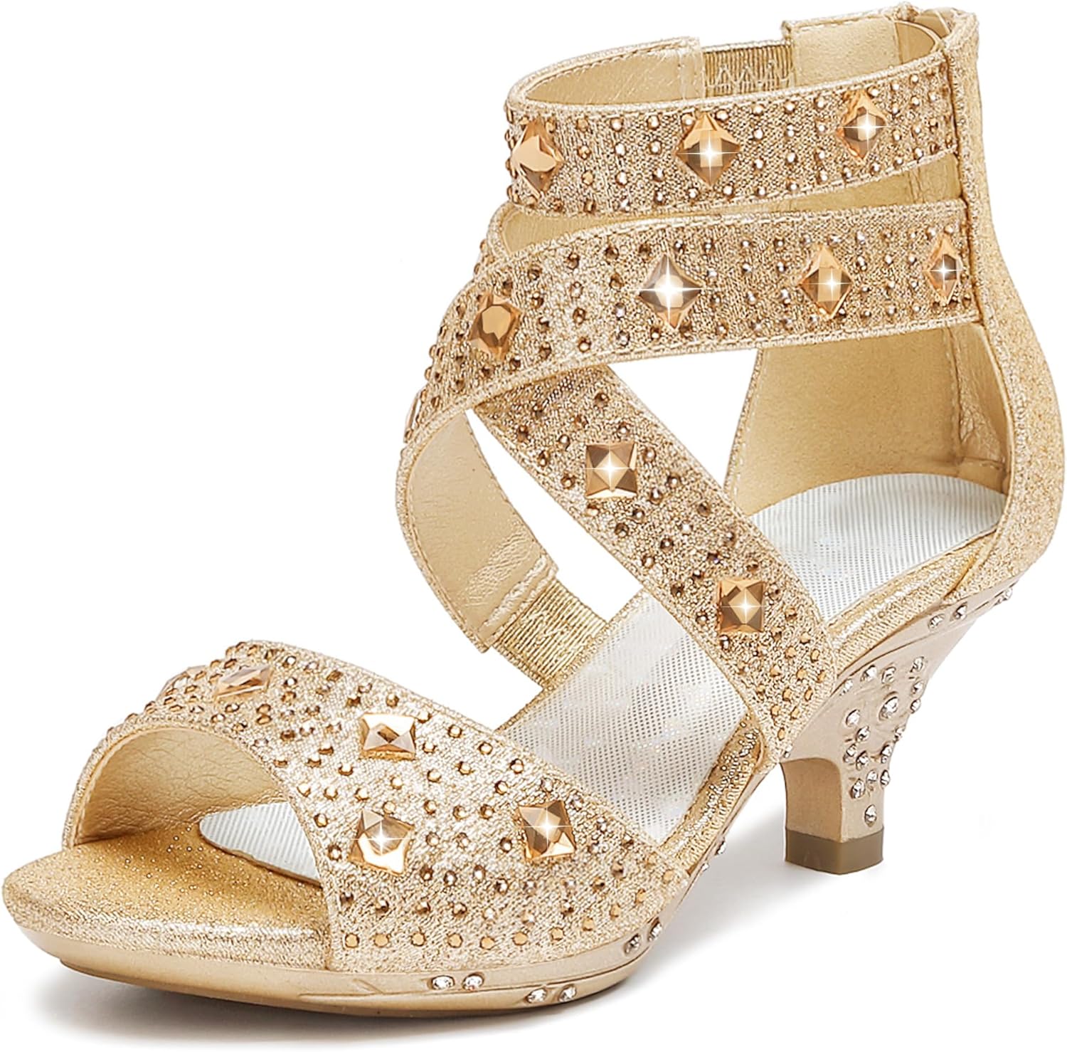 Dufannie Toddler High Heels for Girls - Glitter Party Shoes