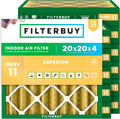Filterbuy 20x20x4 Air Filter MERV 11 - Allergen Defense Pack