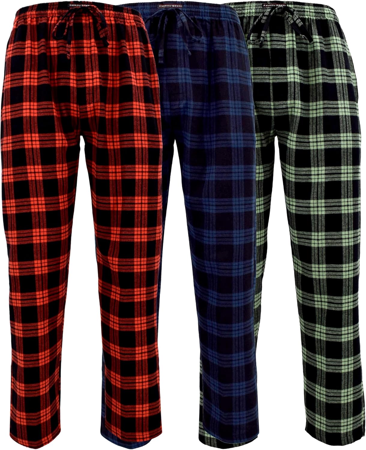 Andrew Scott Men's Cotton Flannel Fleece Pajama Lounge Pants