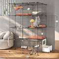 Oneluck Cat Cage with Litter Box, 4-Tier DIY Enclosure - Indoor Play