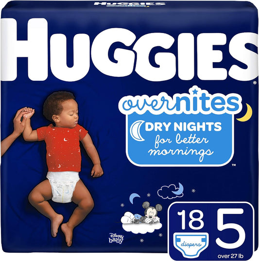 HUGGIES OverNites Size 5 Diapers - 18 ct - 12 Hour Overnight Protection