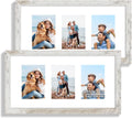 10x20 Picture Frame Set of 2 - Distressed White Wood with Real Glass