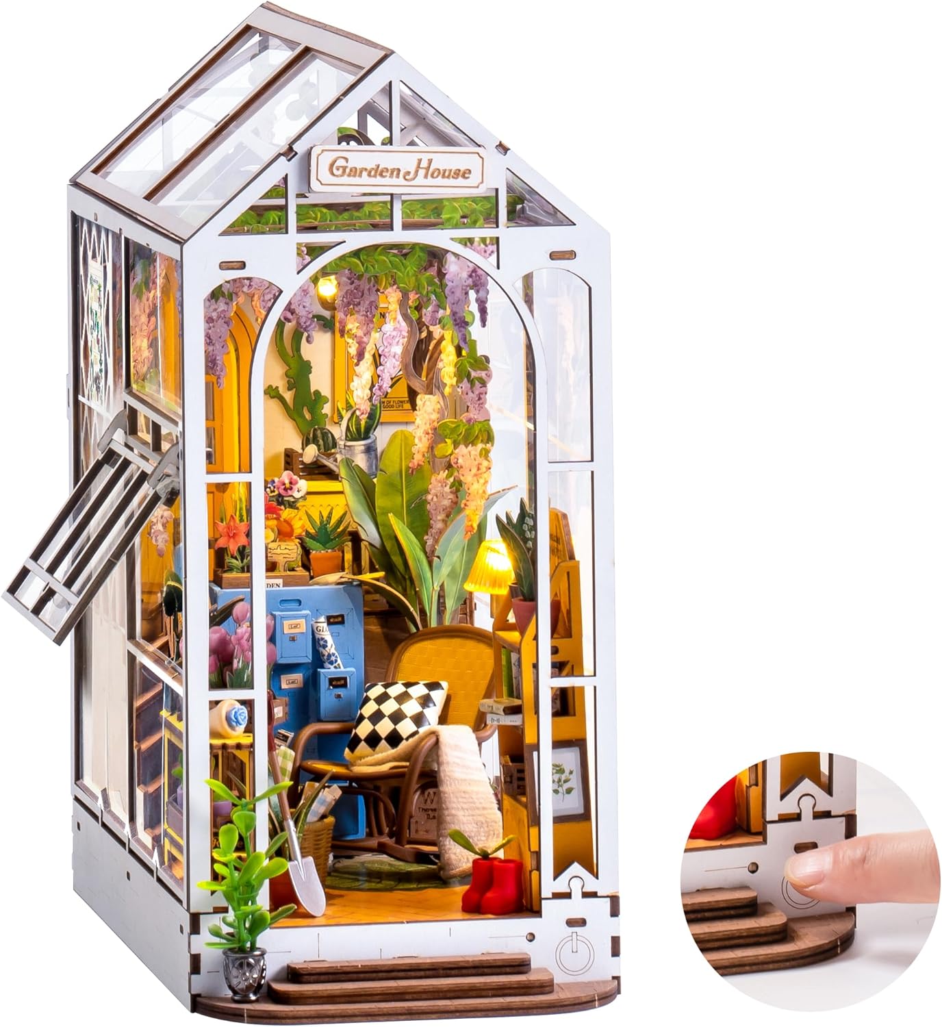 ROBOTIME Book Nook Kit - DIY Miniature Garden House Puzzle