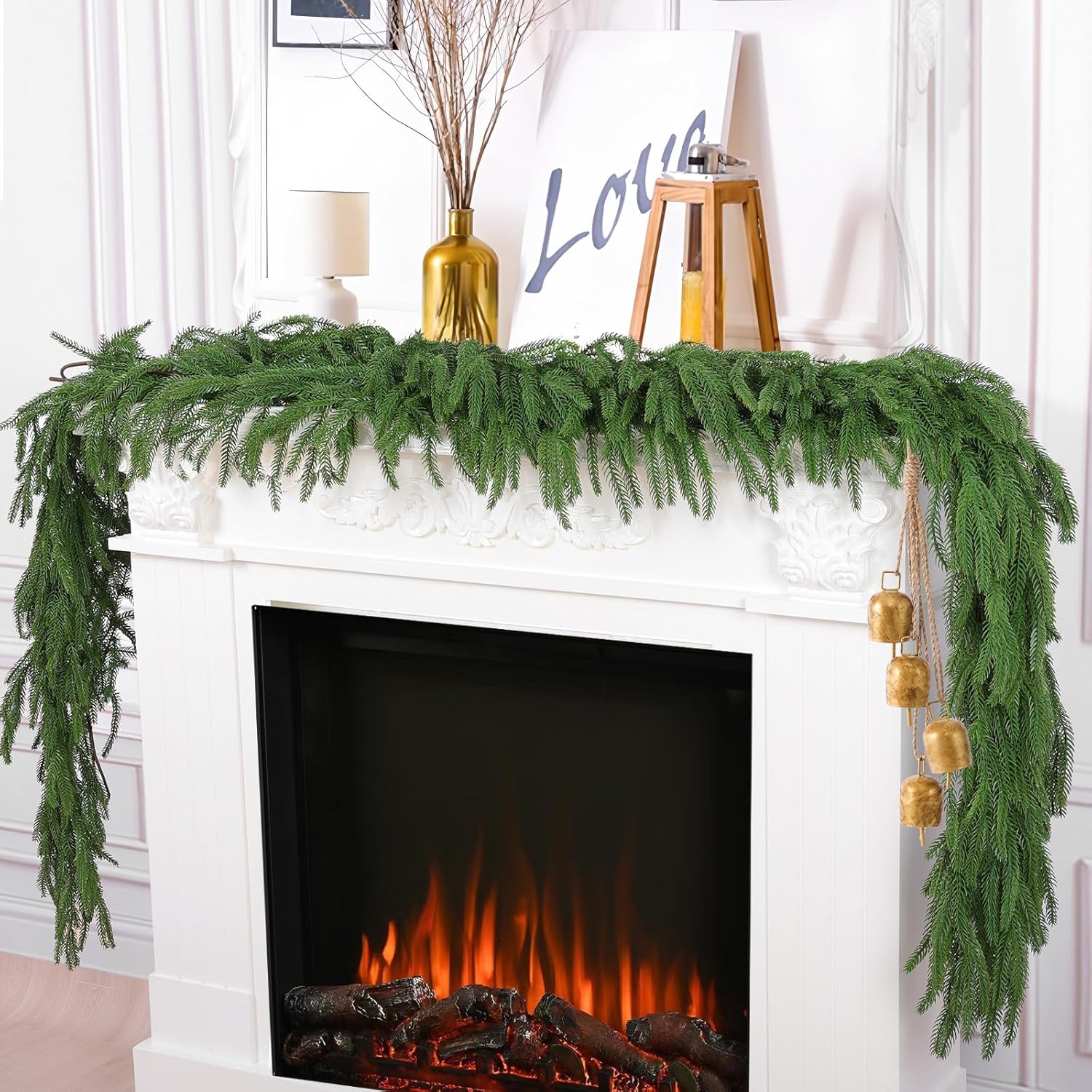 4 Pcs 6 Ft Artificial Norfolk Pine Garlands for Christmas Decor
