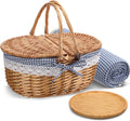Picnic Basket with Blankets and Bamboo Plates for Outdoor Fun