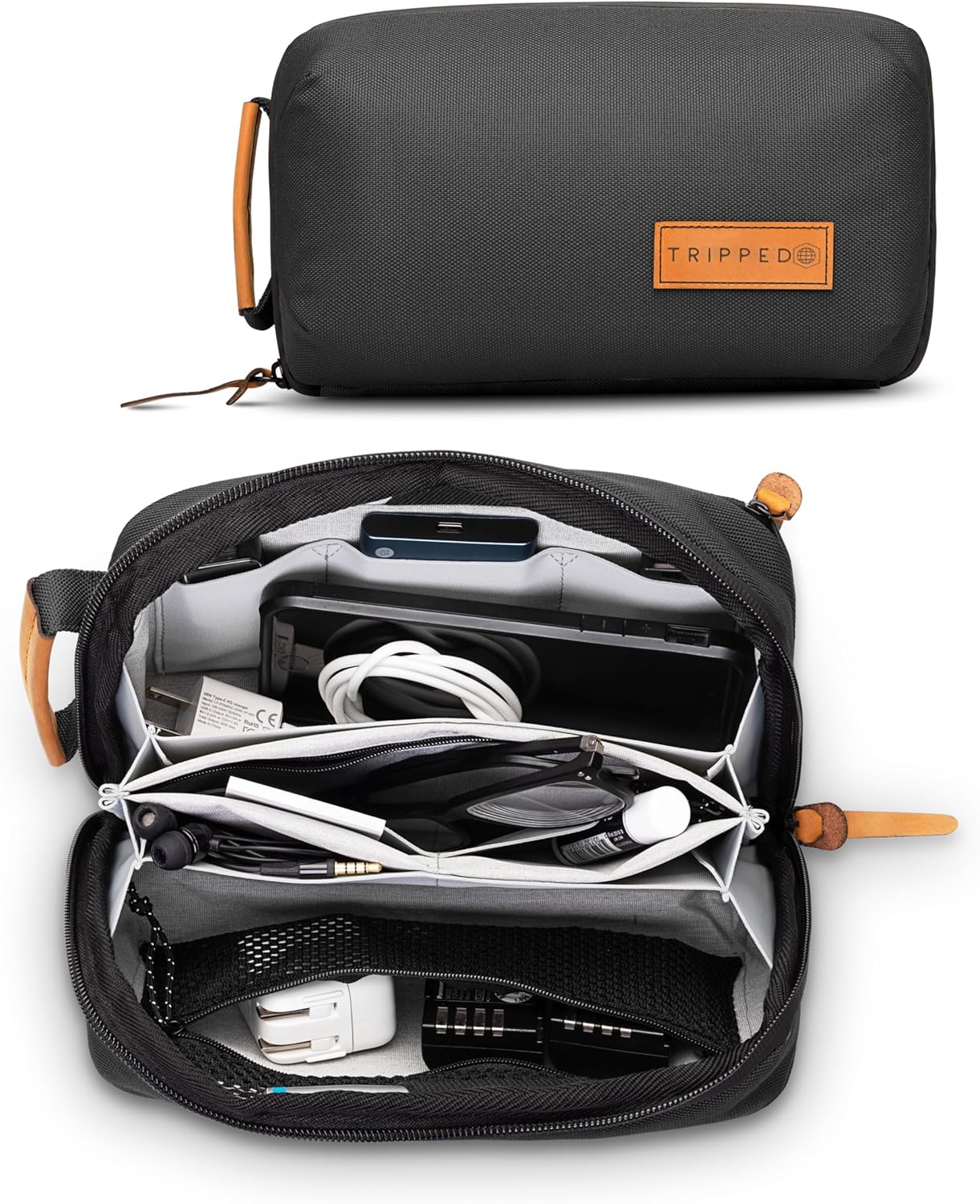 Tech Bag Organizer for Small Electronics - Travel Case with Style
