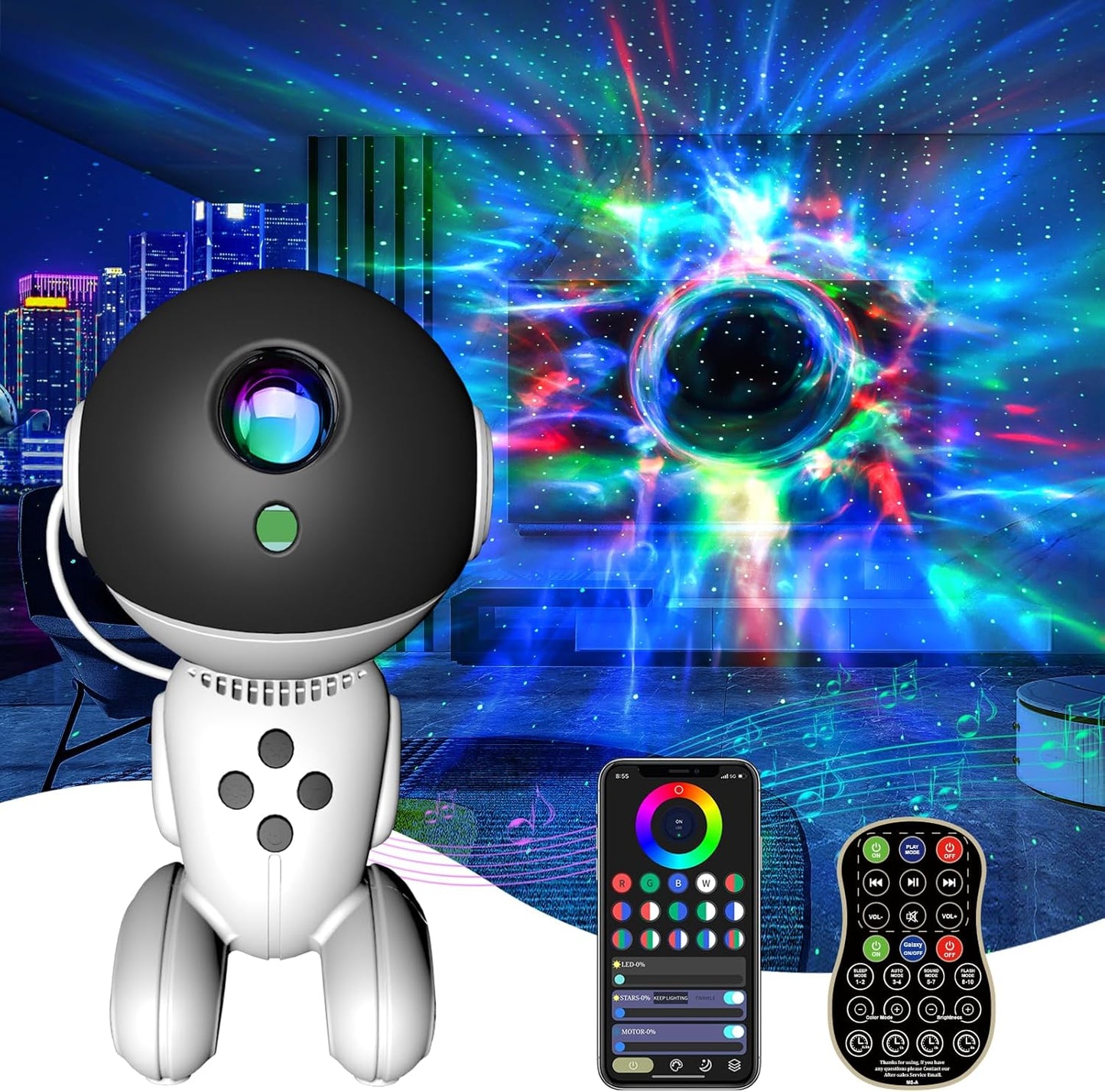 Starry Sky Night Light & White Noise Projector