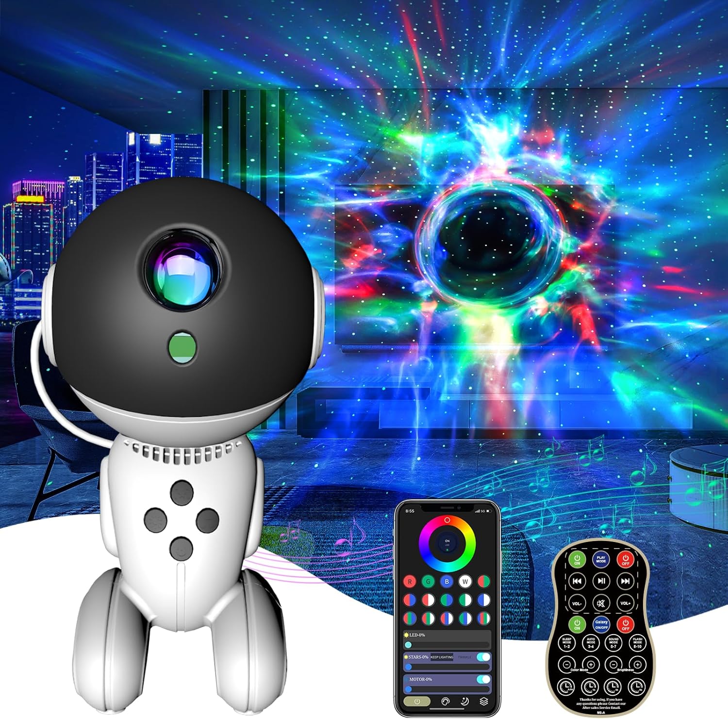 Starry Sky Night Light & White Noise Projector