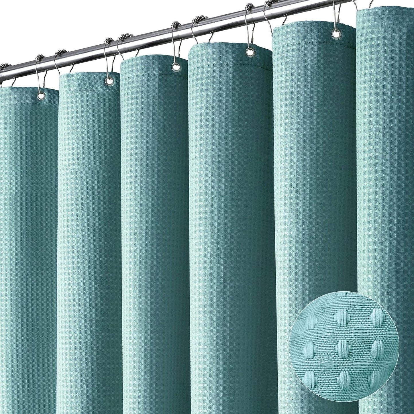 Dynamene Extra Wide Shower Curtain - 108 Inch Waffle Weave