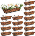 Window Deck Railing Planters 24 in - 16 Pack Coconut Liner Set