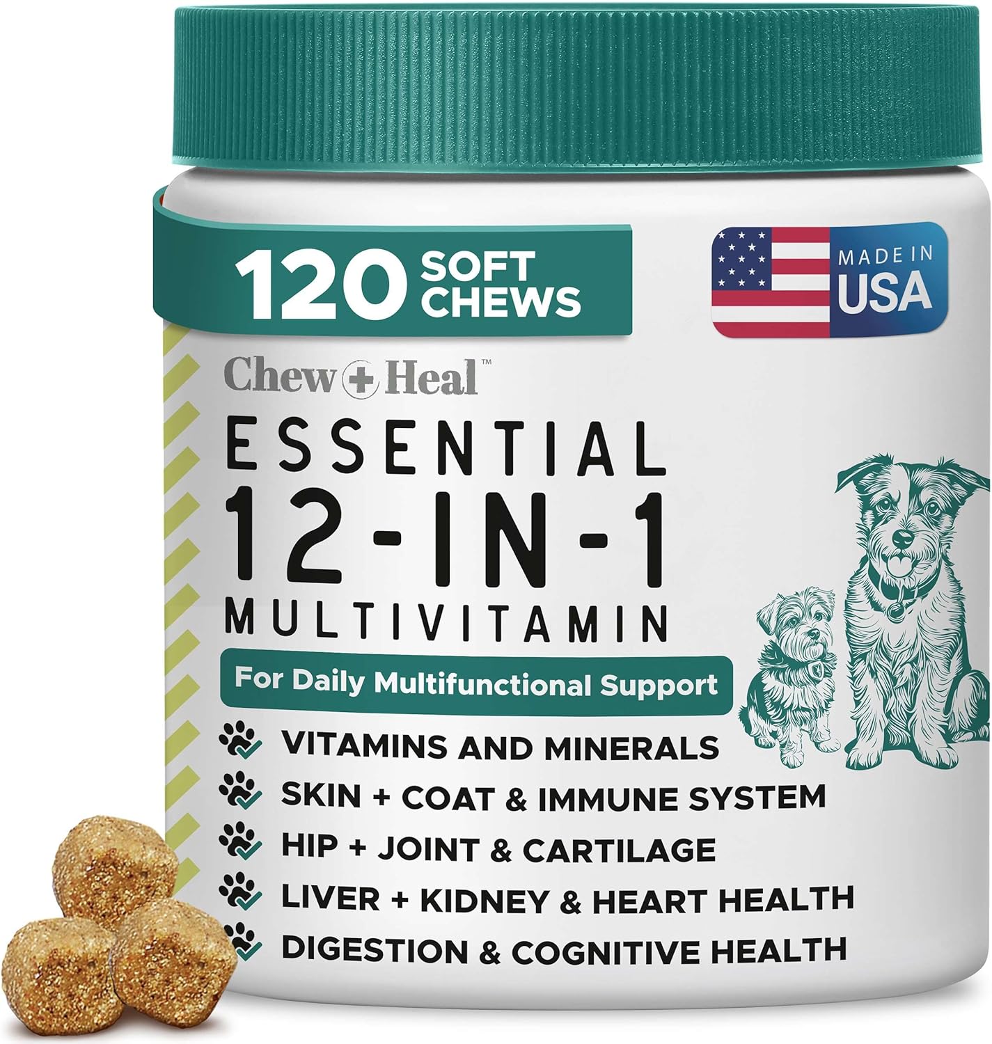 12-in-1 Multivitamin for Dogs - Soft Chews for Hip and Joint