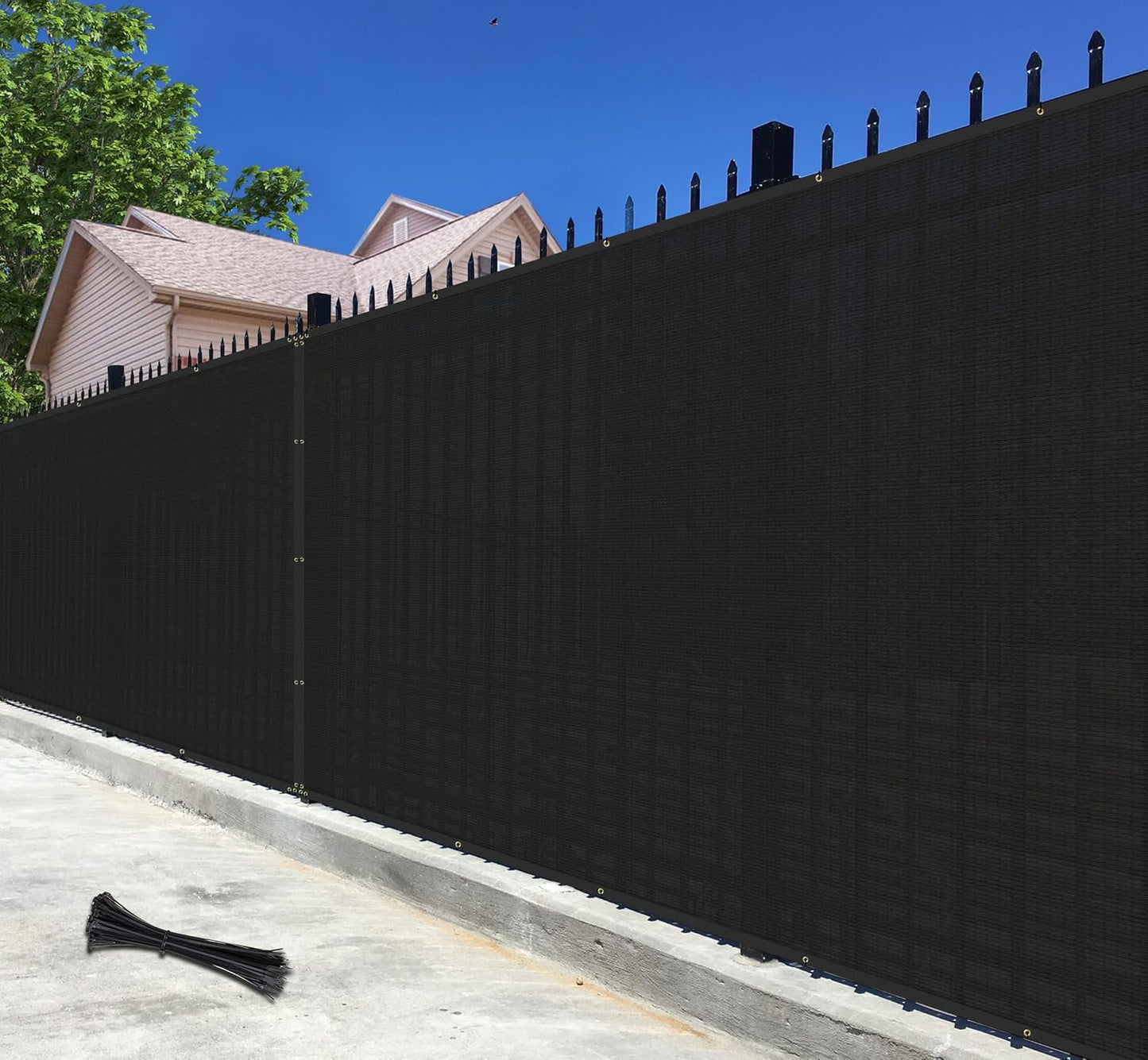 4ft x 49ft 10in Black Privacy Fence Screen for Outdoor Spaces