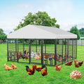 ROOMTEC 10ftx 10ftx 6.5ft Large Metal Chicken Coop - Walk-In Poultry