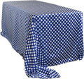 Royal Blue White Polka Dot Satin Tablecloth 90 x 156 in - Event Linen