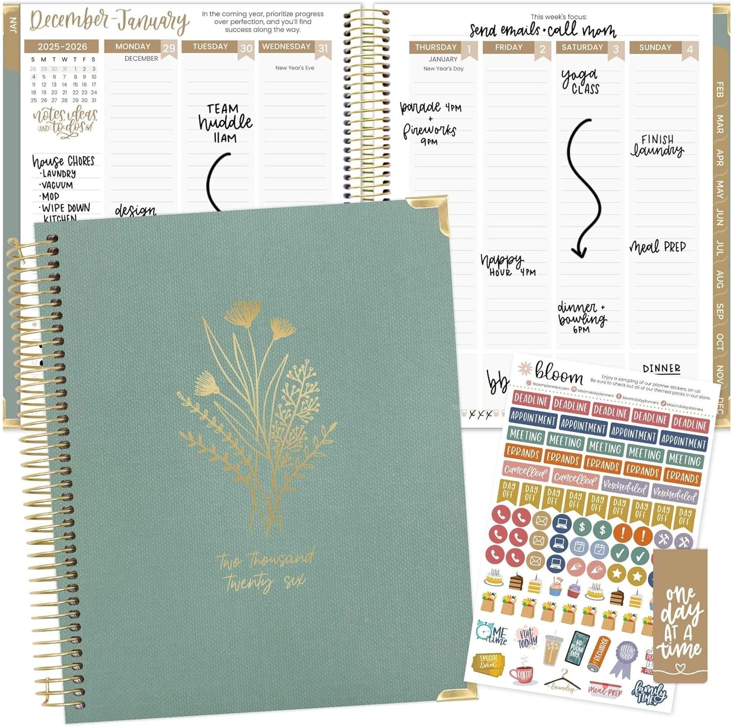 2026 Goal & Vision Planner by bloom daily planners - Green Linen