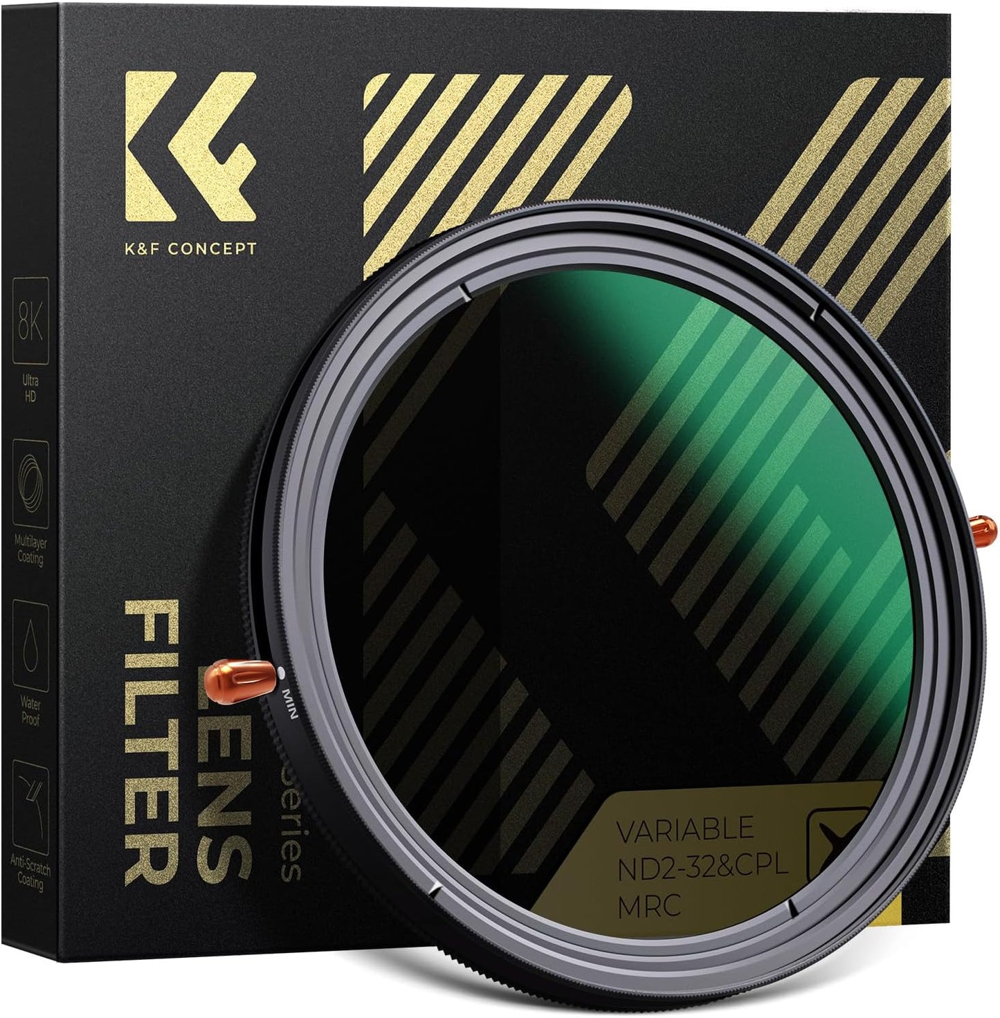 K&F Concept 49mm Variable ND Filter and CPL for Camera Lens