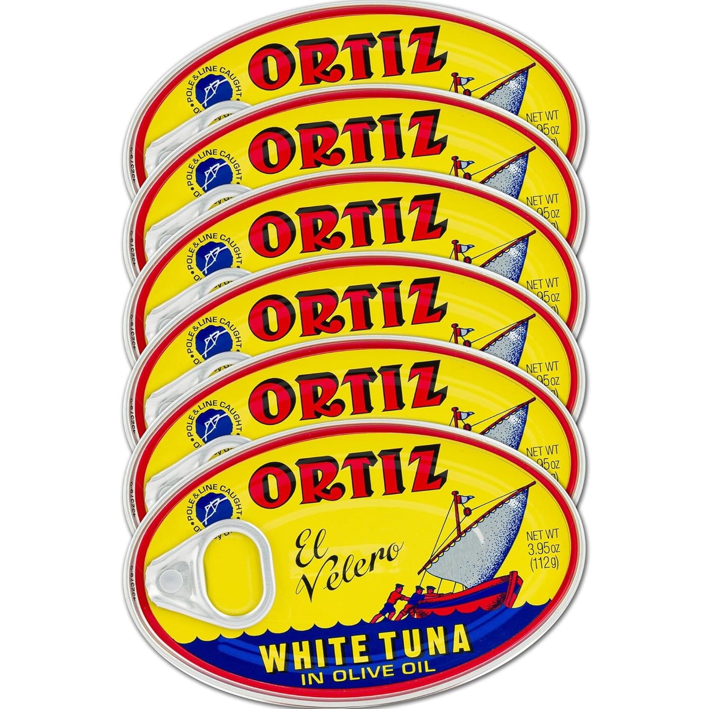 Ortiz White Tuna in Olive Oil - Fresh Tender Slices, 6 Pack
