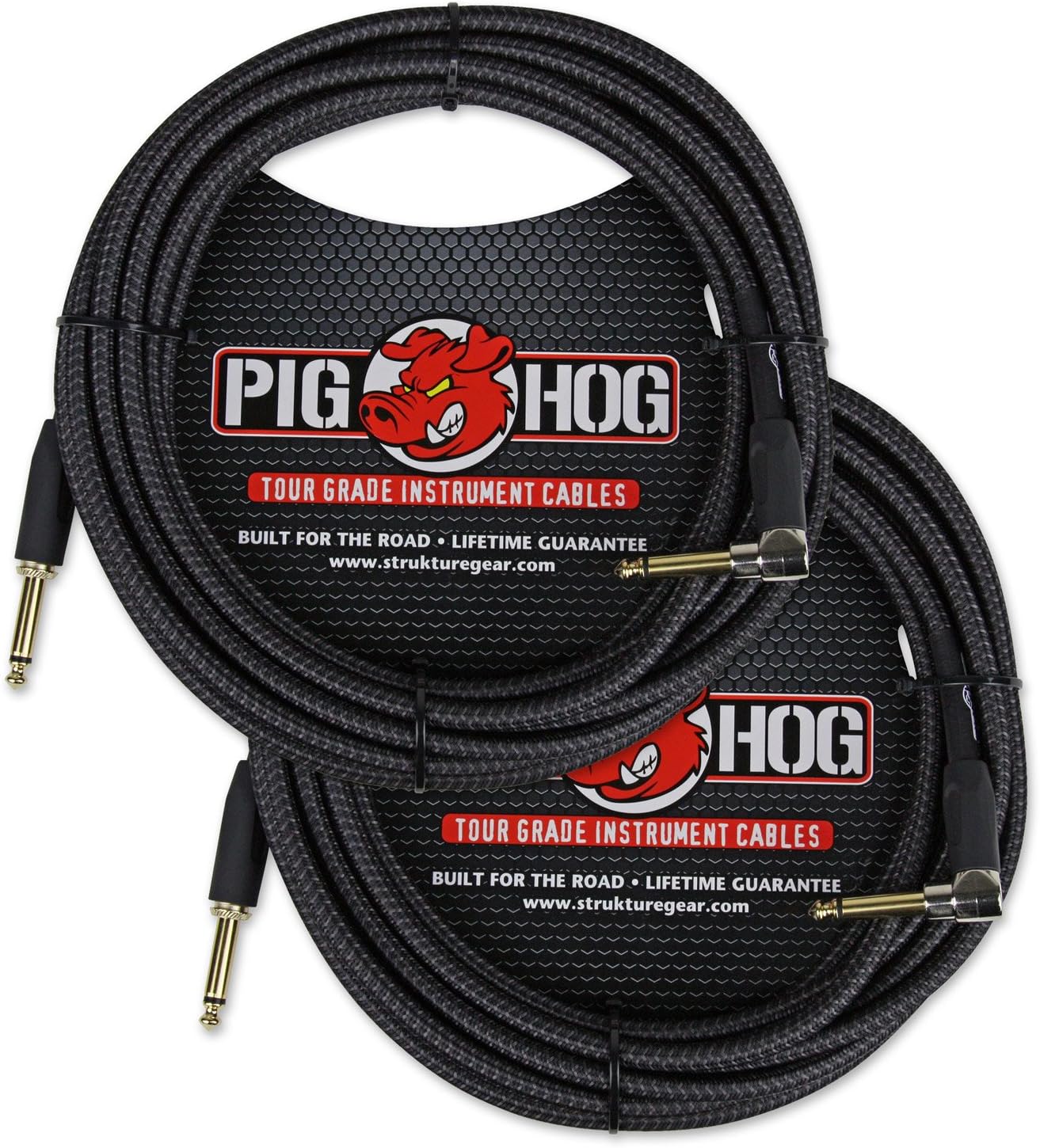 Crystal-Clear Sound: Pig Hog 20ft Instrument Cable, 2 Pack