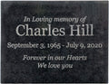 Black Granite Memorial Plaque 8.5 x 11 x.4 in - Personalized