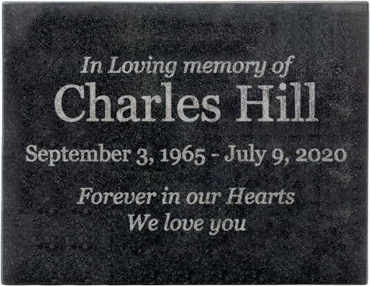 Customized In Loving Memory Black Granite Memorial Plaque Gift