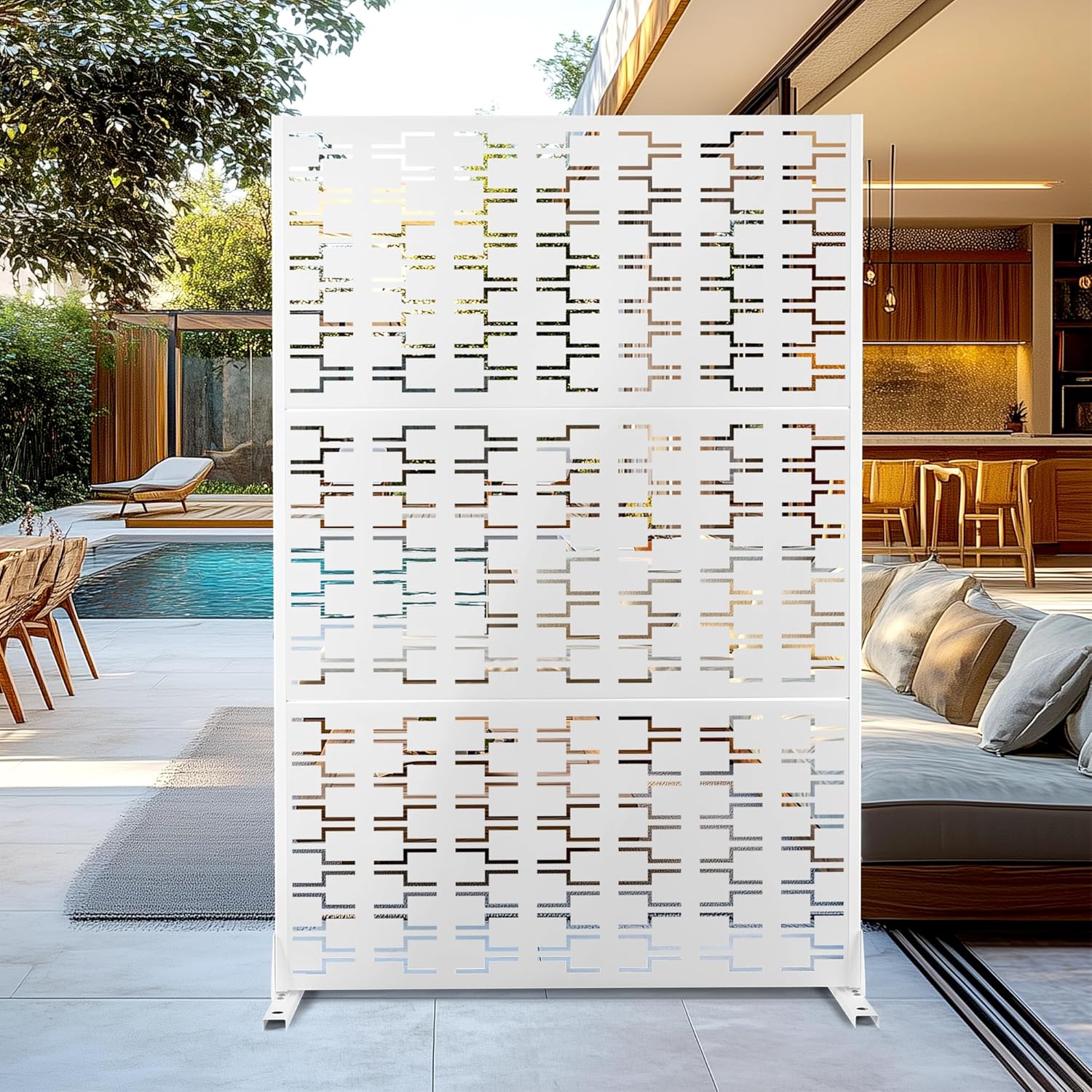 Outdoor Privacy Screen for Patio - Stylish Metal Fence Panels