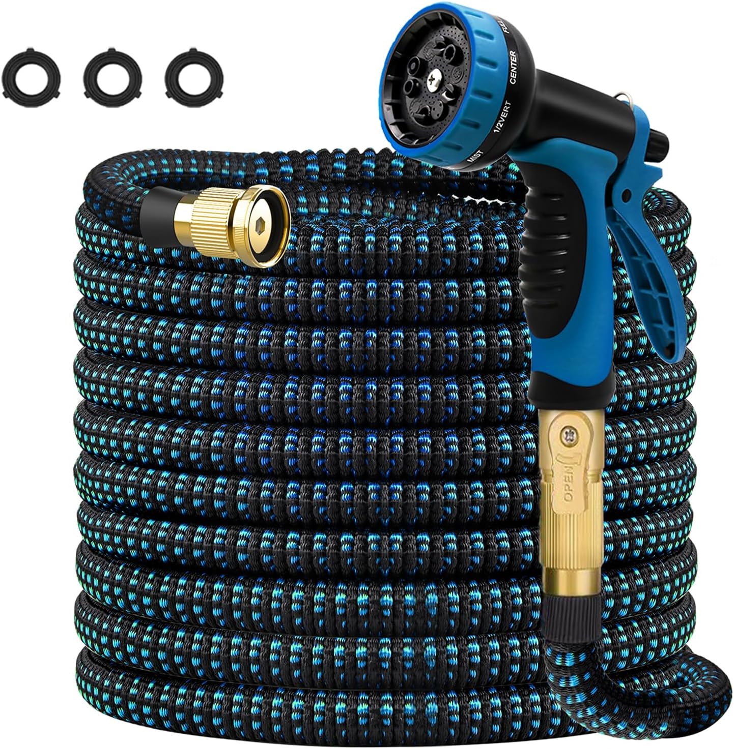 50 FT Expandable Garden Hose with 10-Function Spray Nozzle