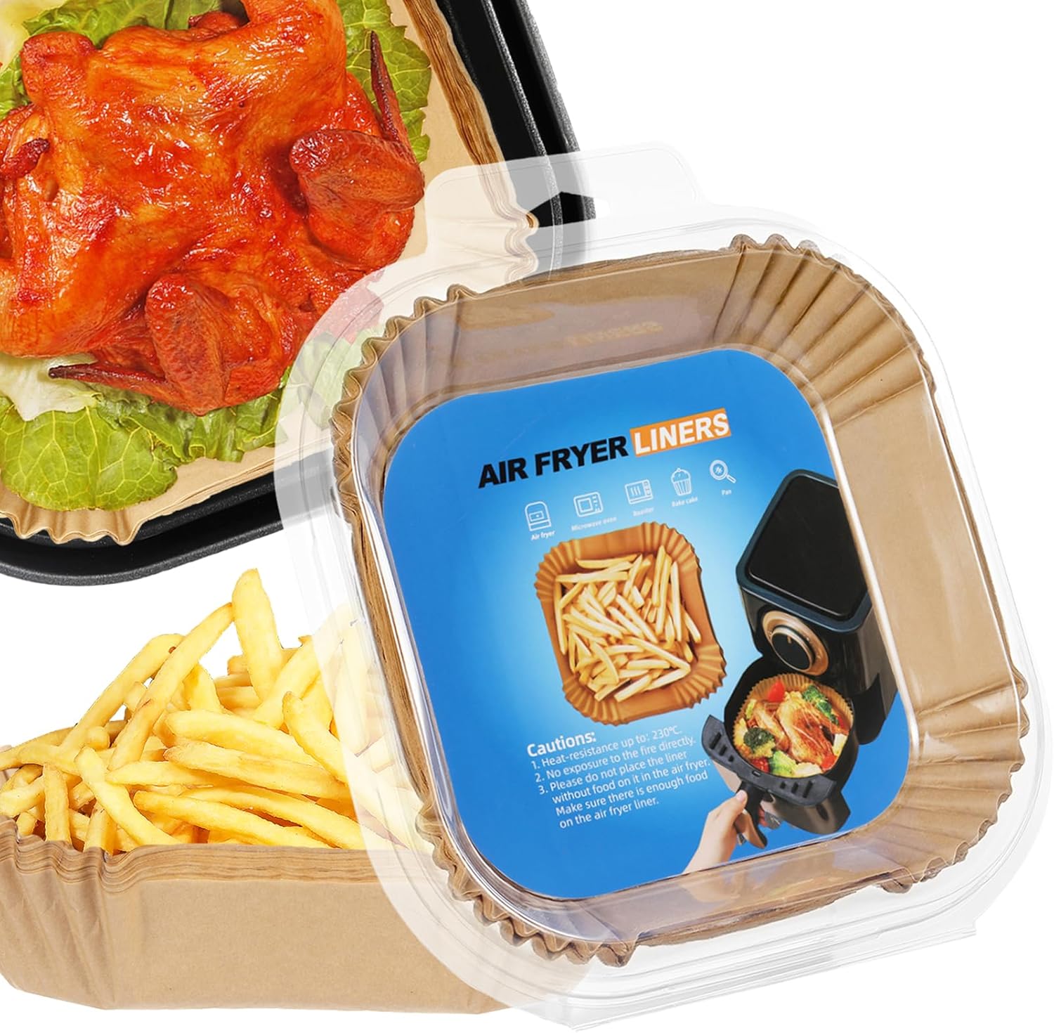 100PCS Non-Stick Air Fryer Liners: Oil-Proof & Resistant