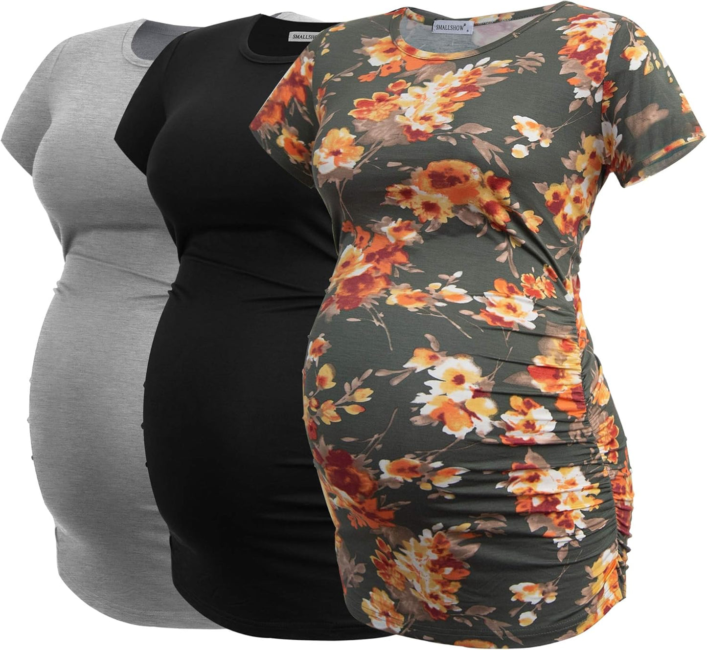 Smallshow Women's Maternity Tops Side Ruched Tunic T-Shirt Review