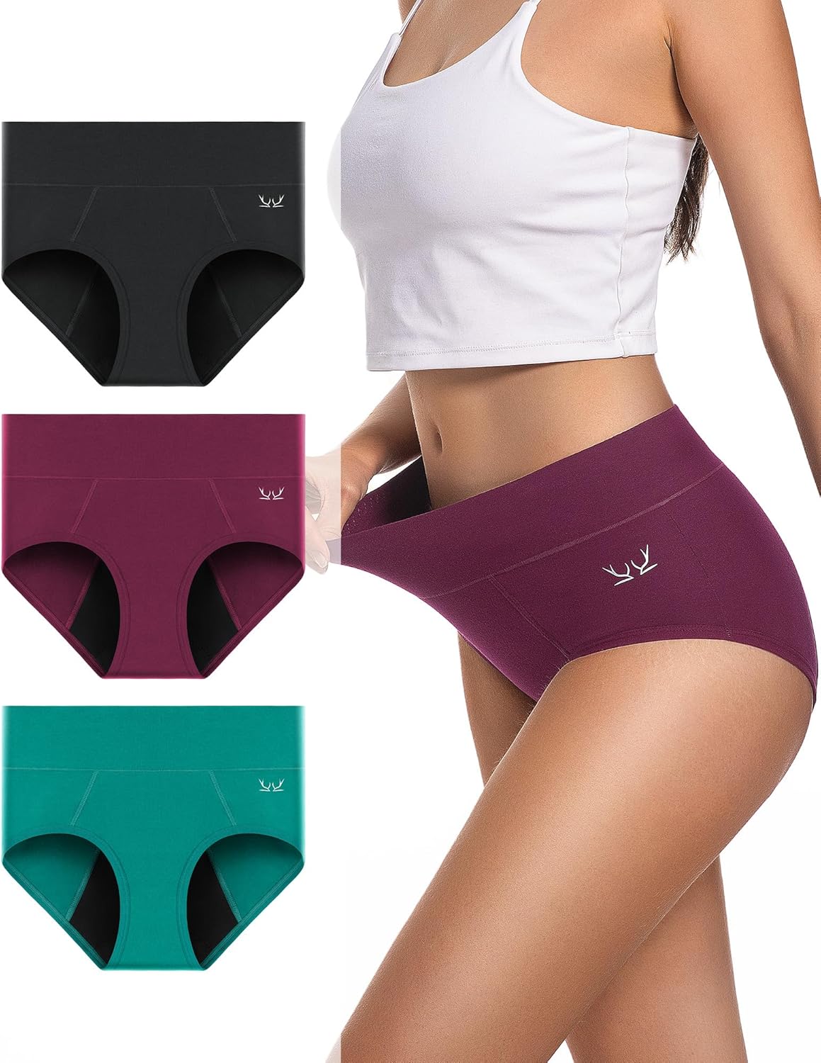 Period Underwear for Women Heavy Flow Leakproof Cotton Briefs