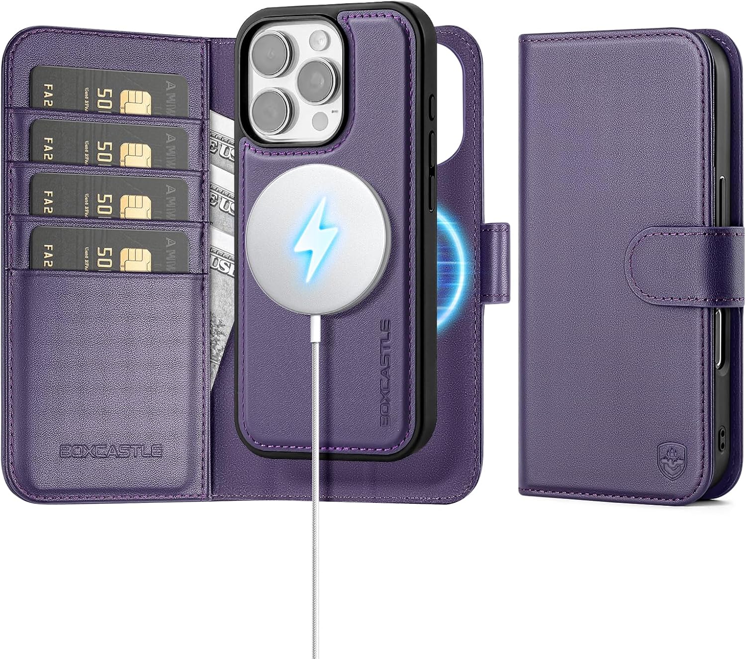 Magnetic 2 in 1 Detachable Wallet Case for iPhone 16 Pro Max