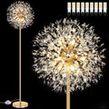 Crystal Floor Lamp 69in Dandelion Design - Elegant Mid Century Light