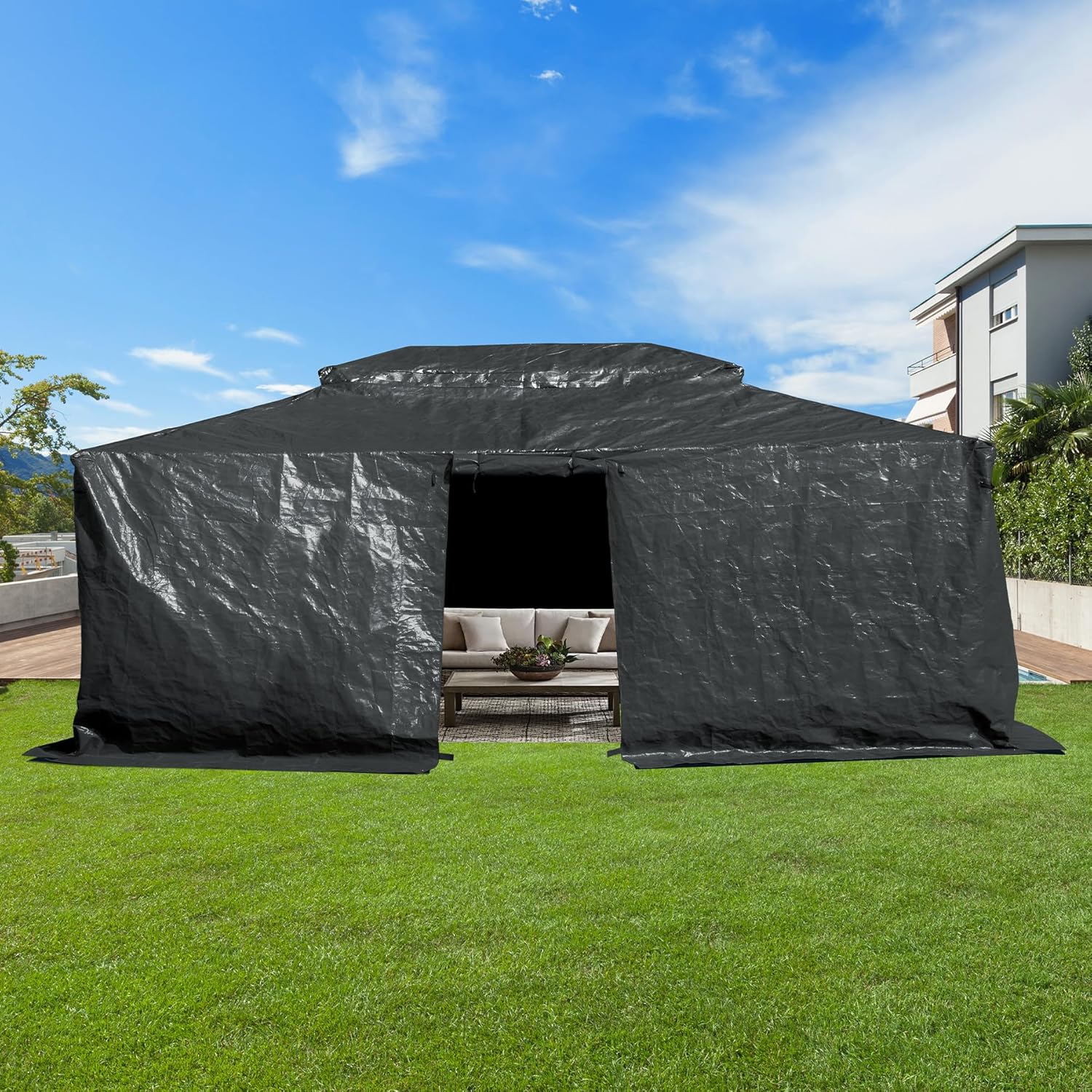 Domi 12ft x 20ft Universal Winter Gazebo Cover for Hardtop Gazebos