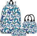 Butterfly Printed Backpack Set 3 Piece - High Capacity School Bag