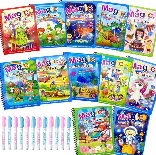 12 Pack Water Coloring Books for Toddlers - Mess-Free Fun!