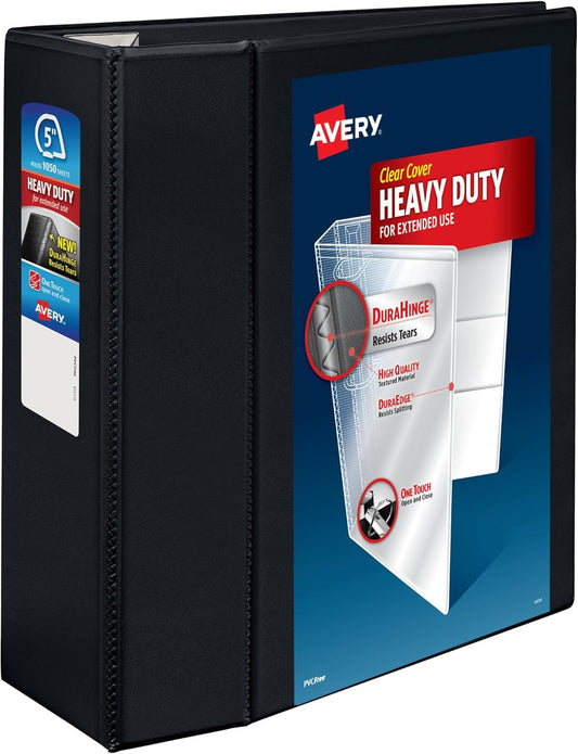 Avery Heavy-Duty 5 Inch Binders 3 Ring for School and Office