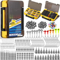 PLUSINNO 229PCS Fishing Accessories Kit with Double-Side Tackle Box