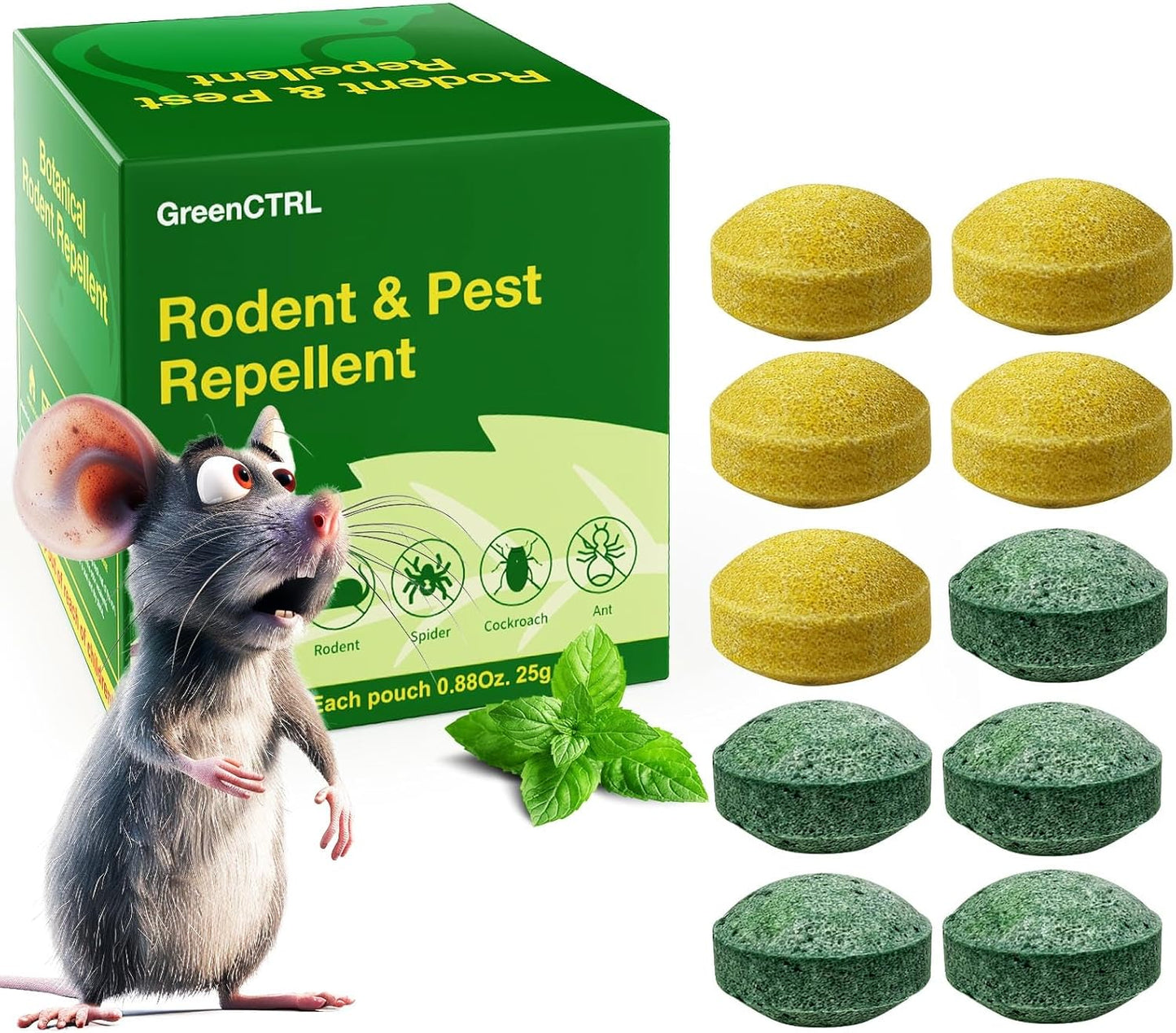 10-Pack Plant-Based Rodent Repellent: Safe Indoor/Outdoor
