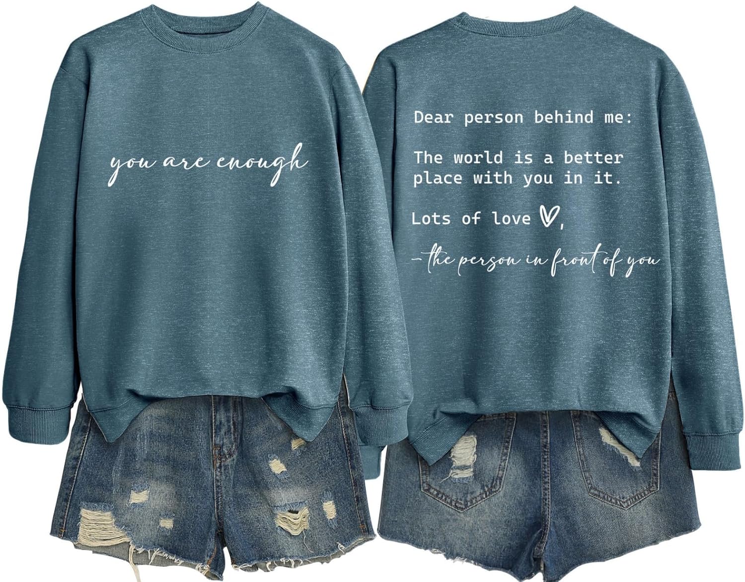 Inspiring You Are Enough Sweatshirt for Women - Cozy Confidence Boost!