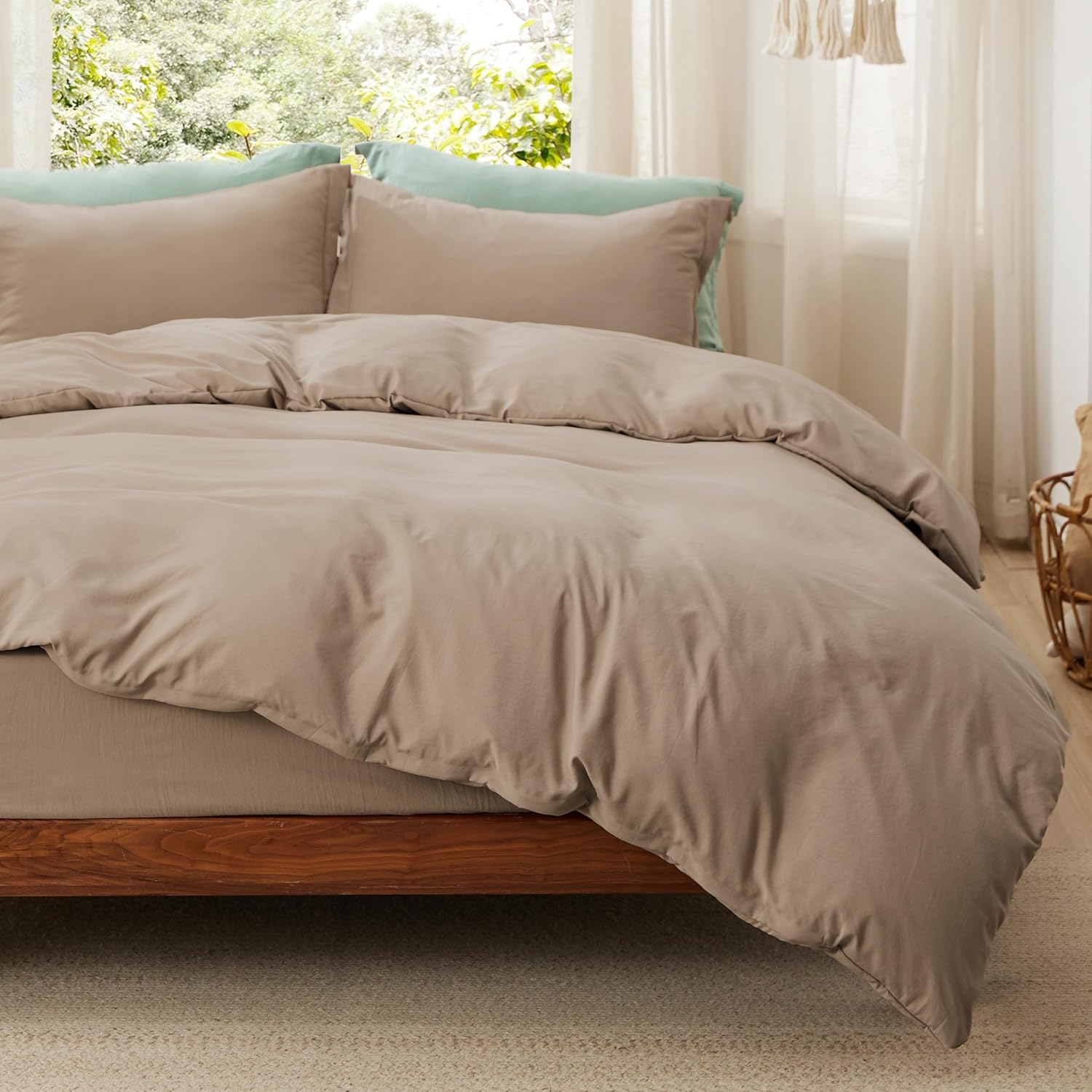 Bedsure Duvet Cover King Size Set with Fitted Sheet and Shams