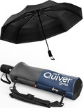 Repel Umbrella Black Windproof Travel Umbrella with Quiver Case