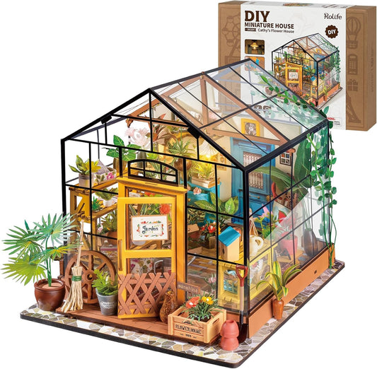 Rolife DIY Miniature Dollhouse Kit - Green House with LED Light