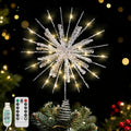 Christmas Snowflake Tree Topper, 12.2in LED Snowflake - Glittered