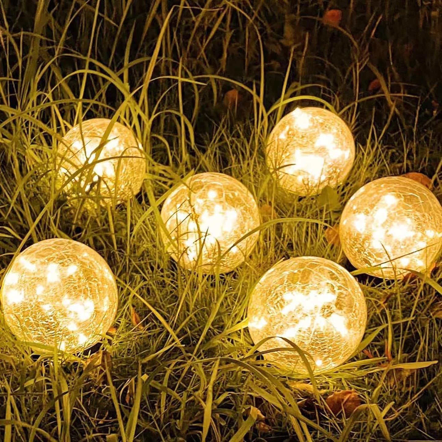 Solar Garden Lights Outdoor Waterproof with Unique Crackle Design