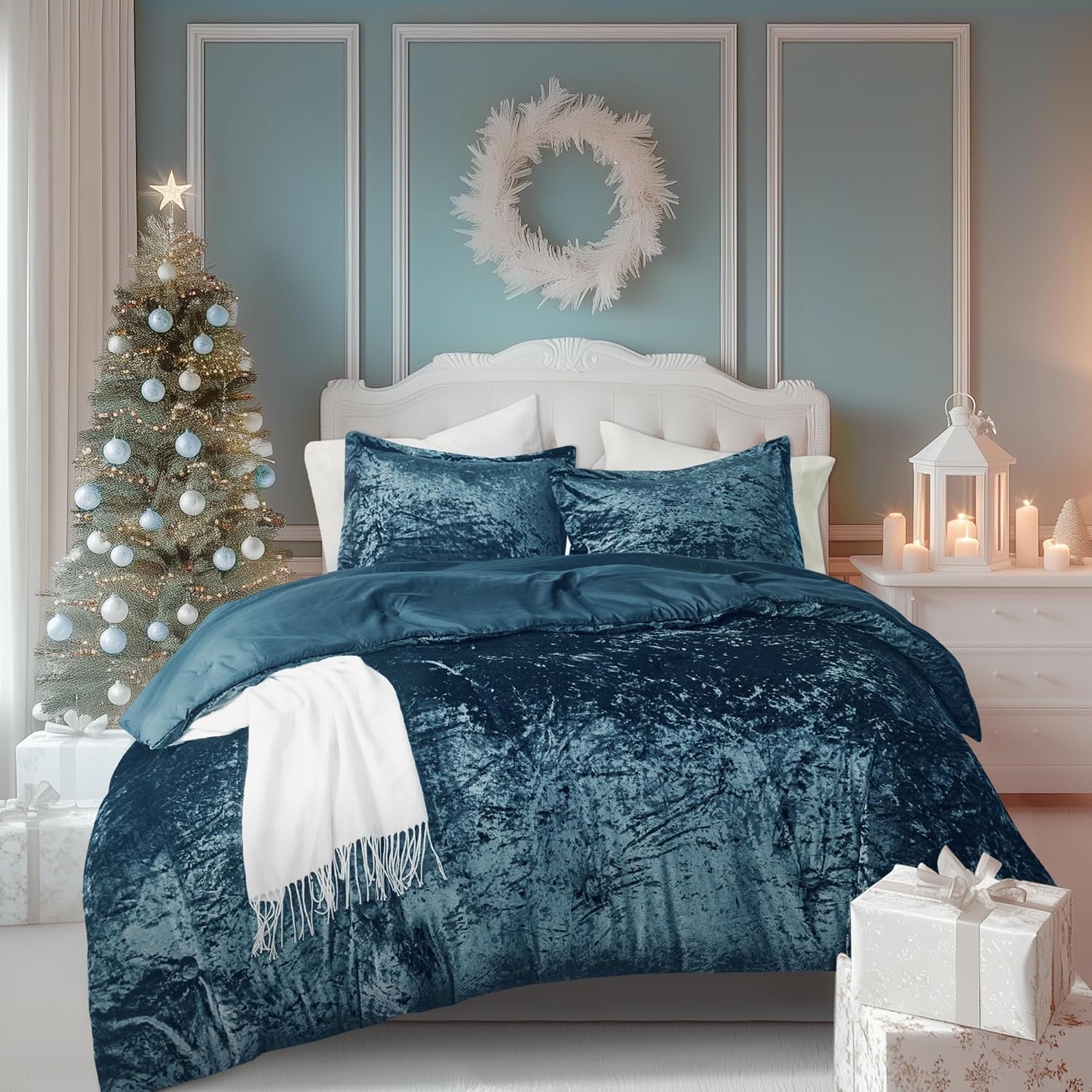 Luxurious Velvet King Comforter Set for Cozy All Season Bedding