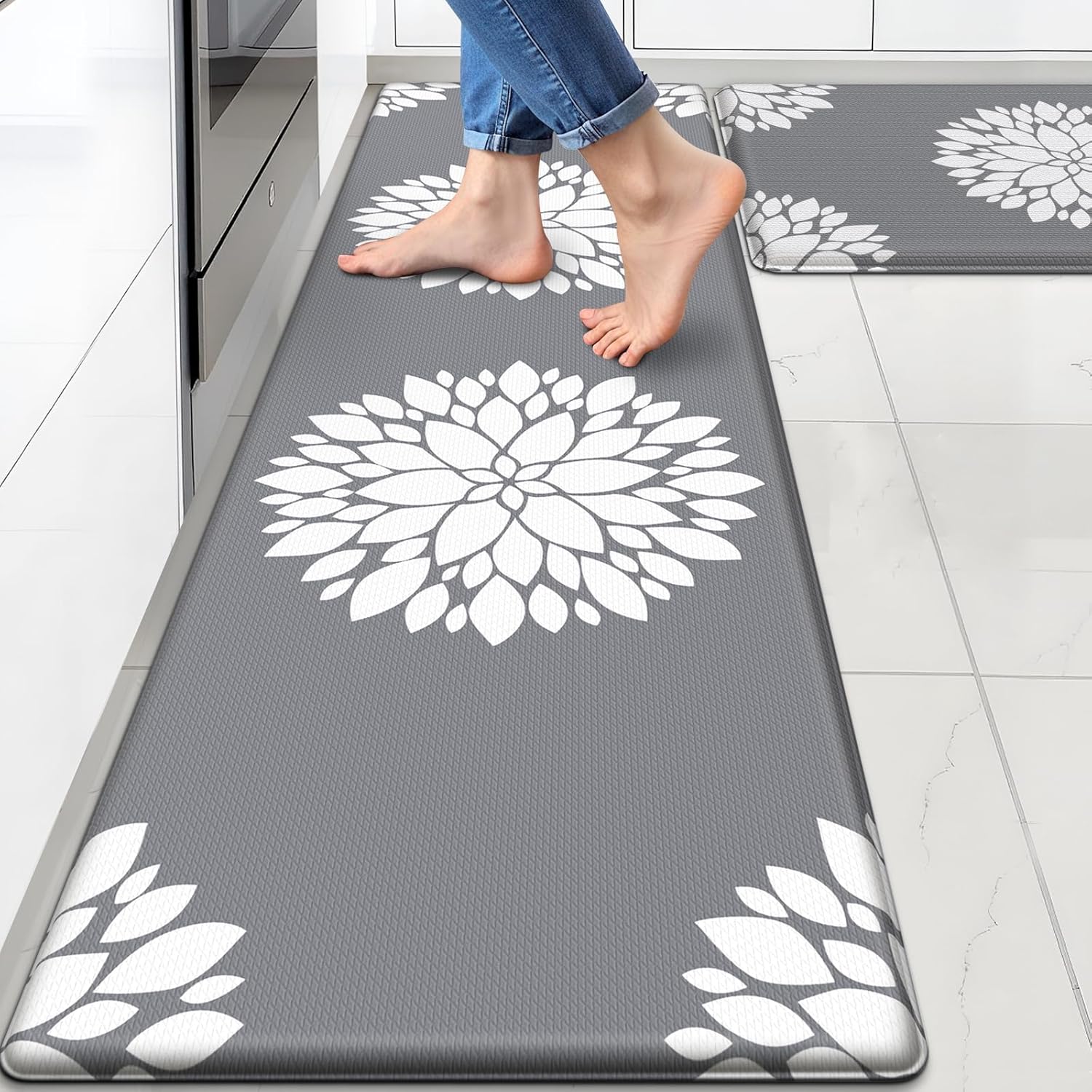 Soft Anti Fatigue Kitchen Mats for Home - 2PCS Cushioned Rugs