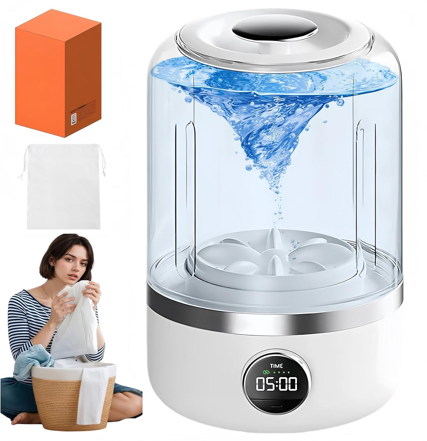 Portable Rechargeable Mini Washing Machine for Travel & Home