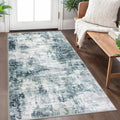 Abstract Area Rug 3x5 ft Washable Rug for Entryway - Sage Grey