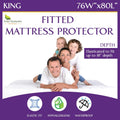 King Size Waterproof Mattress Protector Fitted Sheet Style - Quiet